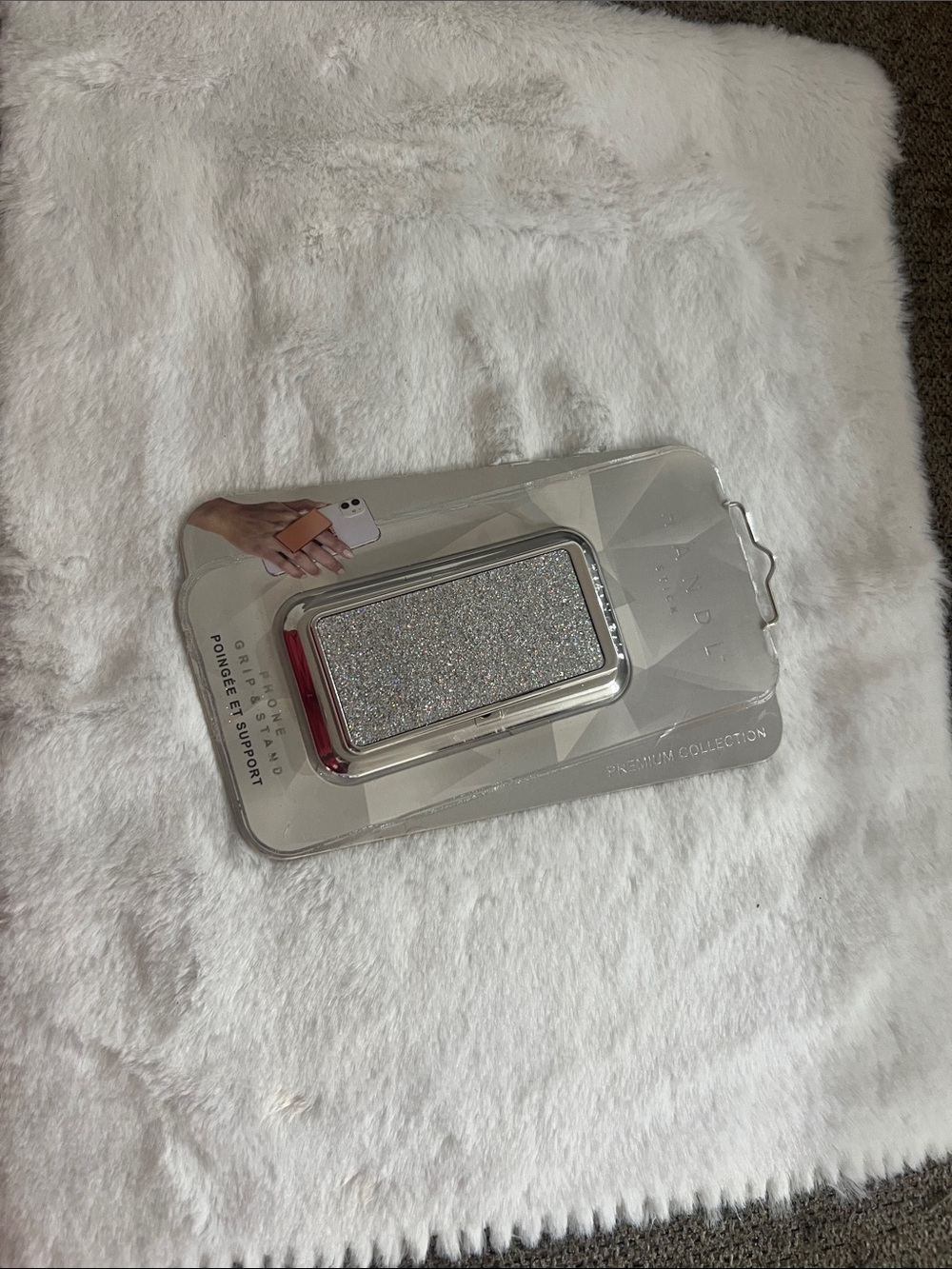 Landau Silver Glitter Phone Grip & Stand - Picture 3 of 4